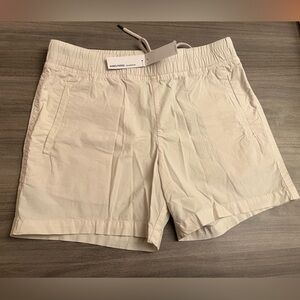James Perse Light Cream Shorts With Elastic Waistband And Draw String